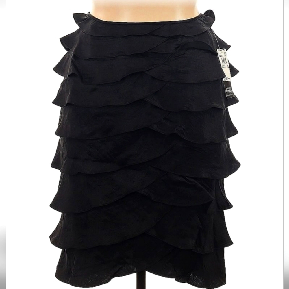 Adrianna Pappell Evening Essentials Scalloped Layer Formal Skirt 14 NWT